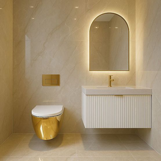 WC sospeso Rea Carlo Mini Tornado NF Oro Bianco