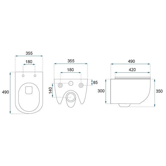 WC sospeso Rea Carlo Mini Tornado NFQ Oro Bianco