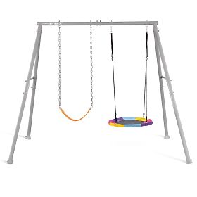 Altalena doppia da giardino parco giochi per bambini nido d'uccello INTEX 44126, INTEX