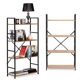 Ampio scaffale in legno a 4 ripiani moderno LOFT, MODERNHOME