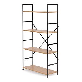 Ampio scaffale in legno a 4 ripiani moderno LOFT, MODERNHOME