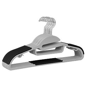 Appendiabiti Flexi set 10 pezzi grigio-nero