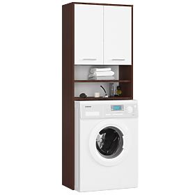 ARMADIETTO DA BAGNO FIN SOPRA LAVATRICE WENGE / BIANCO