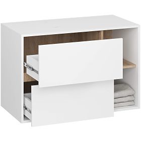 ARMADIETTO DA BAGNO SOTTO LAVABO CON FORI VAMI W90 UM 2SZ 2P BIANCO / ROVERE SONOMA
