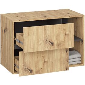 ARMADIETTO DA BAGNO SOTTO LAVABO CON FORI VAMI W90 UM 2SZ 2P ROVERE ARTIGIANO / GRIGIO GRAFITE