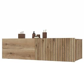 ARMADIETTO SOTTO LAVABO TIGO 1D2S ROVERE EVOKE 140 CM 2 CASSETTI PANNELLO FRONTALE SCANALATO SOSPESO