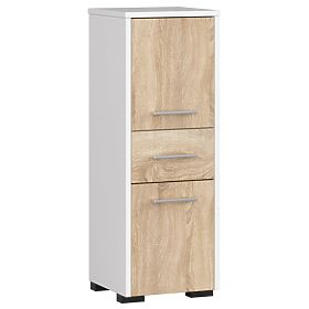 ARMADIO BAGNO FIN COLONNA 30 2D 1SZ 85cm PK BIANCO / SONOMA