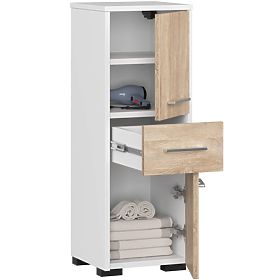 ARMADIO BAGNO FIN COLONNA 30 2D 1SZ 85cm PK BIANCO / SONOMA