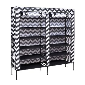Armadio in tessuto per scarpe Gabi - zebra
