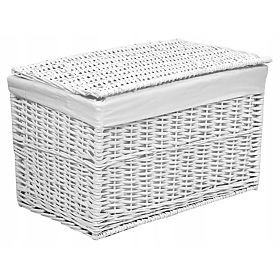 Baule in vimini 105L 66x40x40 cm bianco