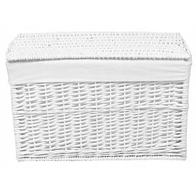 Baule in vimini 65L 56x34x34 cm bianco