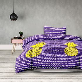 Biancheria da letto BASIC - AMELIAHOME colore viola motivo stampato stile moderno 155x220*2+80x80