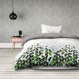 Biancheria da letto BASIC colore verde motivo vegetale stampato stile moderno 155x220*2+80x80*2 Amel