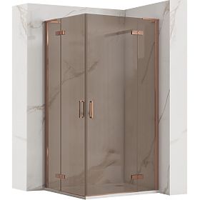 Box doccia REA Hugo Double 90x90 Rame Spazzolato, Rea