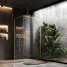 Box doccia SOLAR ORO Spazzolato 120x90, Rea