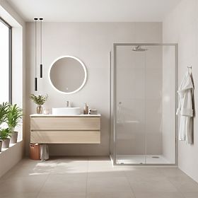 Cabina doccia angolare Rea Primo Slide 100x70 Cromo, Rea