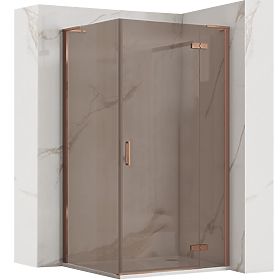 Cabina doccia REA Hugo 90x80 Rame spazzolato