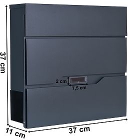 Cassetta postale per lettere Vidar antracite con scritte
