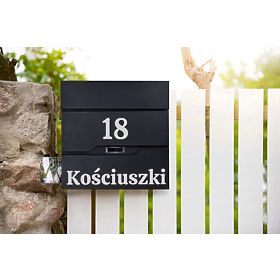 Cassetta postale per lettere Vidar nera con iscrizioni