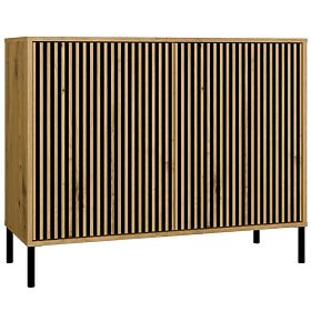 Cassettiera KAMARO 2D SLIM ROVERE ARTISAN Frontale Scanellato