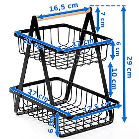 Cestino per frutta PULOS a 2 livelli nero