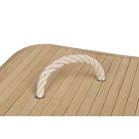 Cesto angolare in bambù con coperchio naturale 60L