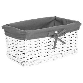 Cesto di vimini 30x20x15 cm - bianco-grigio