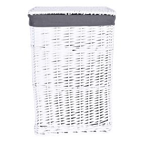 Cesto di vimini 48x36x66 cm - 114L - bianco-grigio