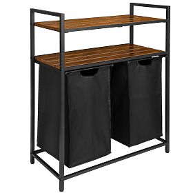 Cesto per biancheria con scaffali 2 scomparti MIRUN