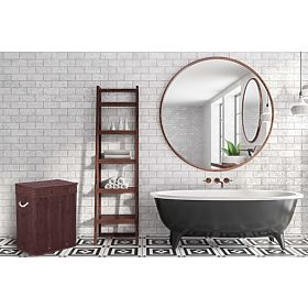 Cesto per biancheria in bambù con coperchio 100L wenge