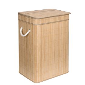 Cesto per biancheria in bambù con coperchio SOREN 80L naturale