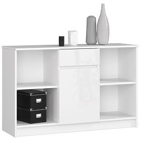COMÒ B-17 120 cm 1 CASSETTO 1 PORTA PK BIANCO / LUCIDO BIANCO