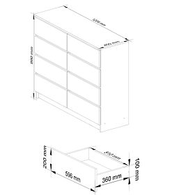 COMÒ K 120 cm 8 CASSETTI PK ROVERE SONOMA