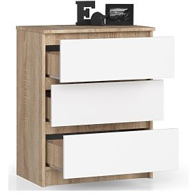 COMÒ K 60 cm 3 CASSETTI PK SONOMA / BIANCO