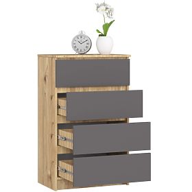 COMÒ K60 4 CASSETTI ROVERE ARTISAN / GRIGIO