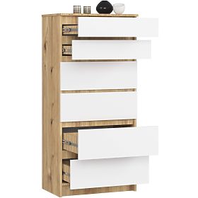 COMÒ K60 6 CASSETTI CLP PK ROVERE ARTIGIANO / BIANCO
