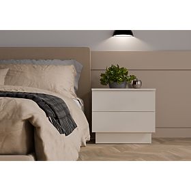 Comodino AMBER 2S con 2 cassetti per camera da letto CASHMERE Beige