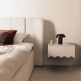 Comodino Kim color cashmere, ondulato