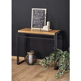 Consolle BOLIVAR KN1 rovere dorato / nero (1p=1ks), Halmar