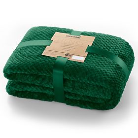 Coperta HENRY colore verde bottiglia jacquard stampato stile moderno 220x240