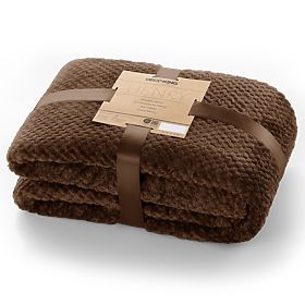 Coperta HENRY marrone con motivo jacquard stile moderno 220x240