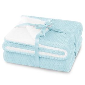 Coperta SHLEEPY colore azzurro chiaro motivo jacquard stile classico 70x150