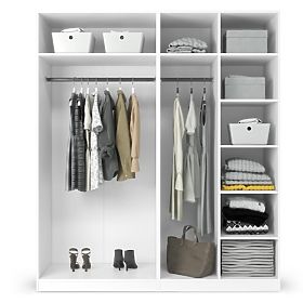 Corpo/interno dell'armadio Neroli con 2 aste e ripiani 182,2 cm, bianco