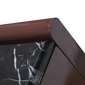 Credenza a quattro ante Loren, bordeaux/marrone, marmo, lucida