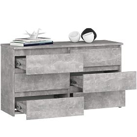CREDENZA CL100 6 CASSETTI CEMENTO