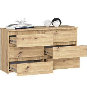 CREDENZA CL100 6 CASSETTI ROVERE ARTISAN
