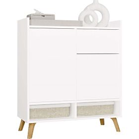 Credenza COLIN Mobile 2 Ante 1 Cassetto con Gambe BIANCA