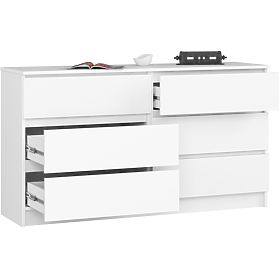 CREDENZA K 140 cm 6 CASSETTI PK BIANCA