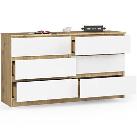 CREDENZA K140 6SZ CLP ROVERE ARTIGIANO / BIANCO