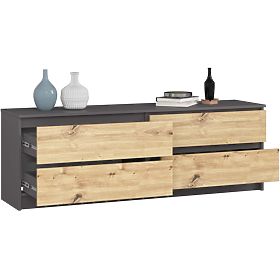 CREDENZA K160 4SZ CLP PK GRAFITE GRIGIO / ROVERE ARTIGIANO